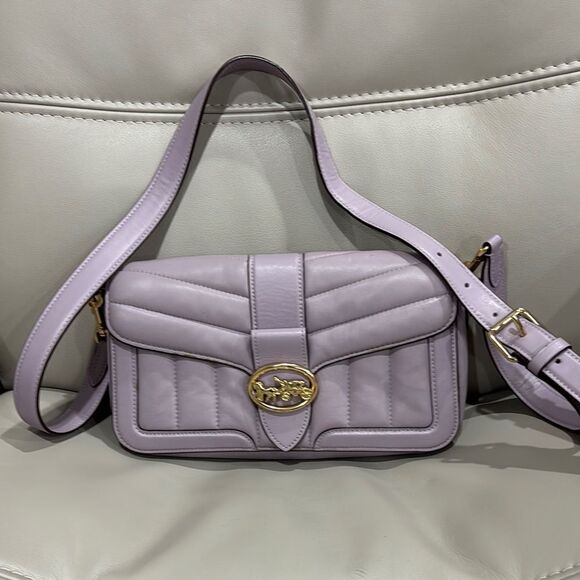 Coach Georgie Lavender Quilted/Puffy Shoulder Bag - Picture 1 of 4